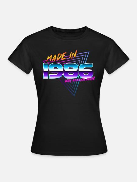 fait en 1986 • 36ème anniversaire année de naissance année de naissance rétro - T-shirt Femme - noir