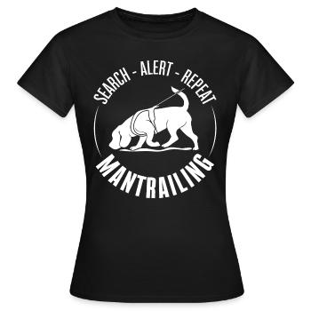 MANTRAILING Hundesport Suchhunde Hunde Hund - Frauen T-Shirt - Schwarz - Vorne - AI Model Female 172 dark (172cm)