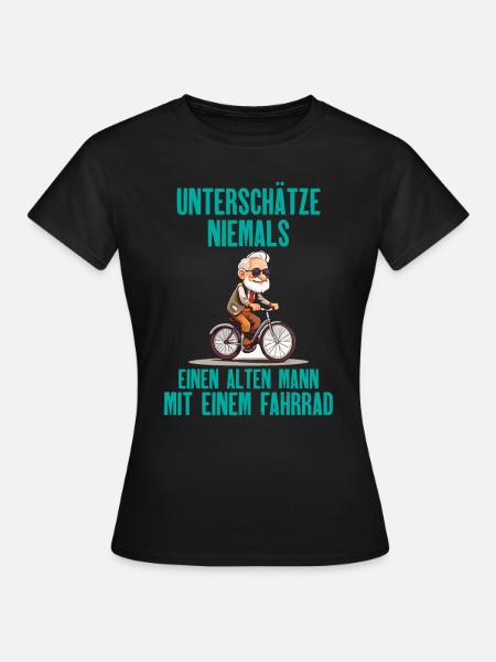 Fahrrad - Alten Mann - Frauen T-Shirt - Schwarz