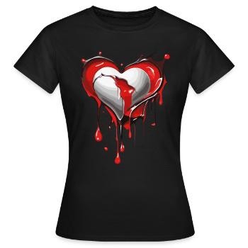 Gebrochenes Herz schmilzt - Frauen T-Shirt - Schwarz - Vorne - AI Model Female 172 dark (172cm)