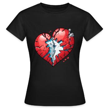 Gebrochenes Herz - Frauen T-Shirt - Schwarz - Vorne - AI Model Female 172 dark (172cm)