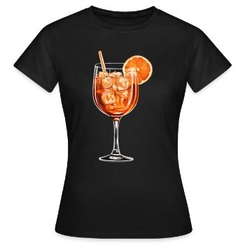 Spritz Cocktail mit Orange - Frauen T-Shirt - Schwarz - Vorne - AI Model Female 172 dark (172cm)