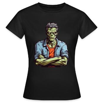 Zombie annoyed - Women's T-Shirt - black - Front - AI Model Female 172 dark (172cm)