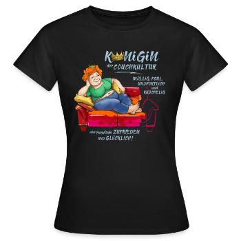 Queen of couch culture - Women's T-Shirt - black - Front - AI Model Female 172 dark (172cm)