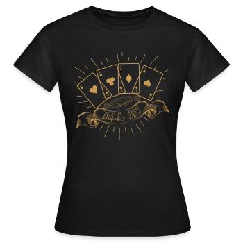 Poker All In - T-shirt Femme - noir - Devant - AI Model Female 172 dark (172cm)