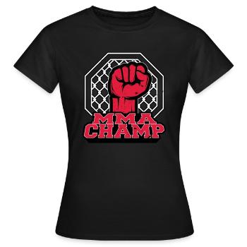 Champion des arts martiaux mixtes - T-shirt Femme - noir - Devant - AI Model Female 172 dark (172cm)
