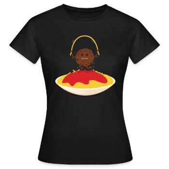 L’heureux boulet de viande - T-shirt Femme - noir - Devant - AI Model Female 172 dark (172cm)