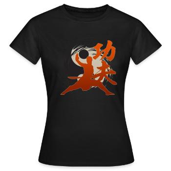Arts martiaux Kung Fu Yin Yang Ninja Shaolin - T-shirt Femme - noir - Devant - AI Model Female 172 dark (172cm)