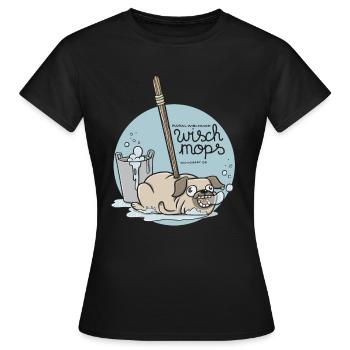 Wischmops - Frauen T-Shirt - Schwarz - Vorne - AI Model Female 172 dark (172cm)