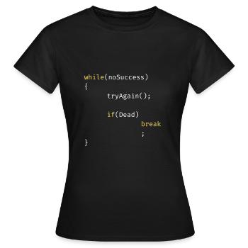 Programmeur C ++ - C Code Love Java Computer Science - T-shirt Femme - noir - Devant - AI Model Female 172 dark (172cm)