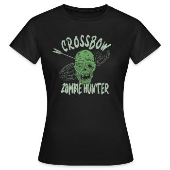 Arbalète tir zombies chasseurs de zombies - T-shirt Femme - noir - Devant - AI Model Female 172 dark (172cm)