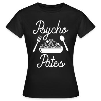 Psycho Pâtes - T-shirt Femme - noir - Devant - AI Model Female 172 dark (172cm)