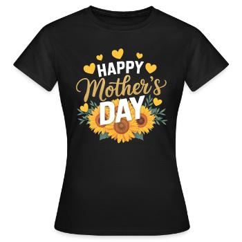 Happy Mother’s Day Sunflower Hearts Design - T-shirt Femme - noir - Devant - AI Model Female 172 dark (172cm)