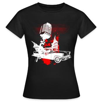 Auto Rockabilly Trash Polka - T-shirt Femme - noir - Devant - AI Model Female 172 dark (172cm)