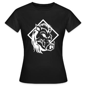 Wildschwein grimmig Style - Frauen T-Shirt - Schwarz - Vorne - AI Model Female 172 dark (172cm)