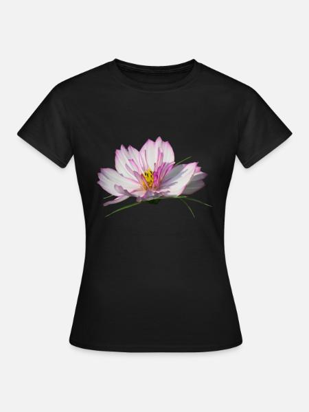 wundervolle Blume in pink & weiß, Blumen, Blüte - Frauen T-Shirt - Schwarz