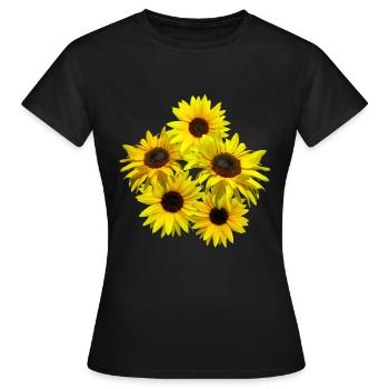 Bouquet de tournesols, tournesol, tournesols - T-shirt Femme - noir - Devant - AI Model Female 172 dark (172cm)