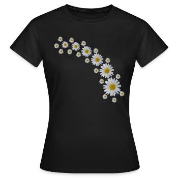 Marguerites Ranke, fleurs blanches, fleurs, floral, - T-shirt Femme - noir - Devant - AI Model Female 172 dark (172cm)