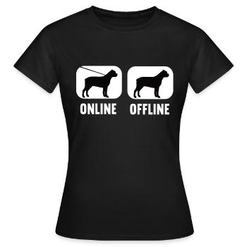 Cane Corso Cane Corso hors ligne Propriétaire de Cane Corso - T-shirt Femme - noir - Devant - AI Model Female 172 dark (172cm)