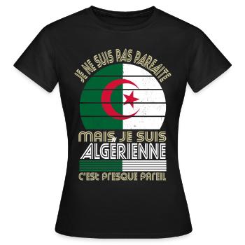 Je ne suis pas parfaite mais je suis Algérienne - T-shirt Femme - noir - Devant - AI Model Female 172 dark (172cm)