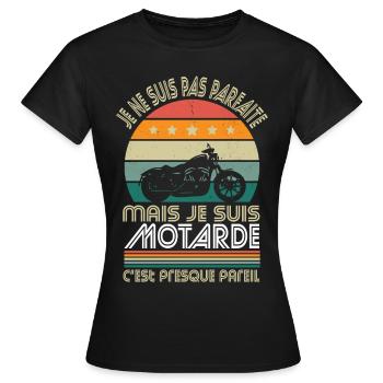 Je ne suis pas parfaite mais je suis motarde - T-shirt Femme - noir - Devant - AI Model Female 172 dark (172cm)