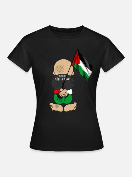 Wolna Palestyna, palestyńska flaga patriotyczna, - Dame-T-shirt - sort