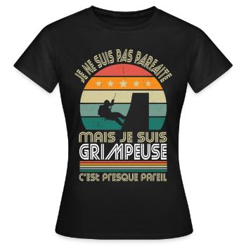 Je ne suis pas parfaite mais je suis grimpeuse - T-shirt Femme - noir - Devant - AI Model Female 172 dark (172cm)