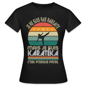Je ne suis pas parfaite mais je suis karatéka - T-shirt Femme - noir - Devant - AI Model Female 172 dark (172cm)