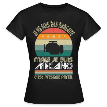 Je ne suis pas parfaite mais je suis mécano - T-shirt Femme - noir - Devant - AI Model Female 172 dark (172cm)