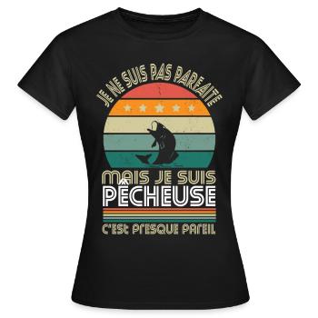 Je ne suis pas parfaite mais je suis pêcheuse - T-shirt Femme - noir - Devant - AI Model Female 172 dark (172cm)