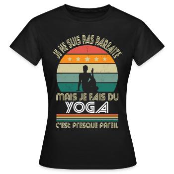 Je ne suis pas parfaite mais je fais du yoga - T-shirt Femme - noir - Devant - AI Model Female 172 dark (172cm)