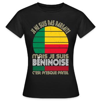 Je ne suis pas parfaite mais je suis Béninoise - T-shirt Femme - noir - Devant - AI Model Female 172 dark (172cm)