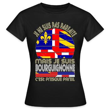 Je ne suis pas parfaite mais je suis Bourguignonne - T-shirt Femme - noir - Devant - AI Model Female 172 dark (172cm)