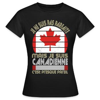 Je ne suis pas parfaite mais je suis Canadienne - T-shirt Femme - noir - Devant - AI Model Female 172 dark (172cm)