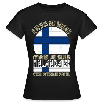 Je ne suis pas parfaite mais je suis Finlandaise - T-shirt Femme - noir - Devant - AI Model Female 172 dark (172cm)