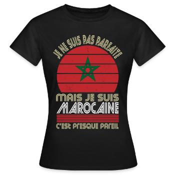 Je ne suis pas parfaite mais je suis Marocaine - T-shirt Femme - noir - Devant - AI Model Female 172 dark (172cm)