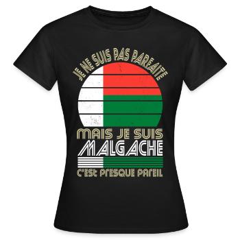 Je ne suis pas parfaite mais je suis Malgache - T-shirt Femme - noir - Devant - AI Model Female 172 dark (172cm)