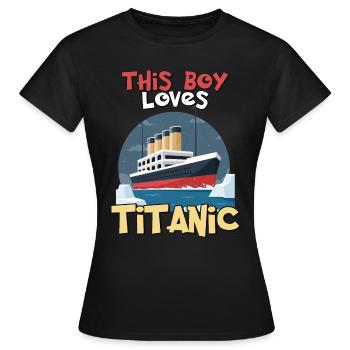 Titanic, ce garçon aime le RMS Titanic - T-shirt Femme - noir - Devant - AI Model Female 172 dark (172cm)