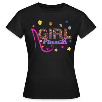 Girl Power-Feminist-Strong Woman-Woman-Motivation - Women's T-Shirt - black - Front - AI Model Female 172 dark (172cm)