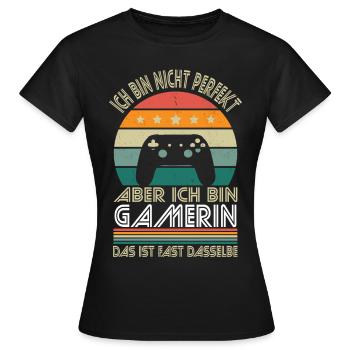 Je ne suis pas parfait, mais je suis un joueur - T-shirt Femme - noir - Devant - AI Model Female 172 dark (172cm)