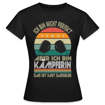 Je ne suis pas parfait, mais je suis un combattant - T-shirt Femme - noir - Devant - AI Model Female 172 dark (172cm)