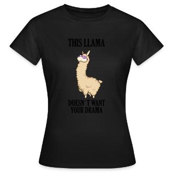 Drame Lama - T-shirt Femme - noir - Devant - AI Model Female 172 dark (172cm)