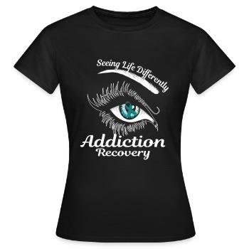 Sucht-Wiederaufnahme-Band Zurückzufordern Sucht Ge - Frauen T-Shirt - Schwarz - Vorne - AI Model Female 172 dark (172cm)