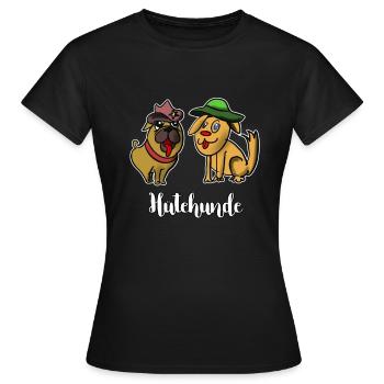 Herding dogs - two dogs with hats - herding dog - Women's T-Shirt - black - Front - AI Model Female 172 dark (172cm)