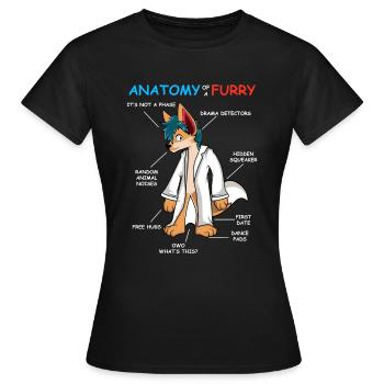 Cadeau de propriétaire de fourrure d'animal à fourrure anatomie - T-shirt Femme - noir - Devant - AI Model Female 172 dark (172cm)