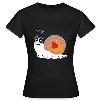 Snail Herz Nette und attraktive Geschenk - Frauen T-Shirt - Schwarz - Vorne - AI Model Female 172 dark (172cm)
