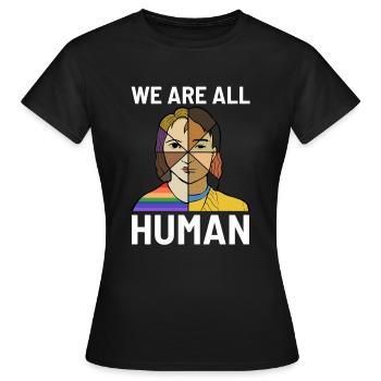 Cadeau d'avocat des droits de l'homme de l'unité de la diversité - T-shirt Femme - noir - Devant - AI Model Female 172 dark (172cm)