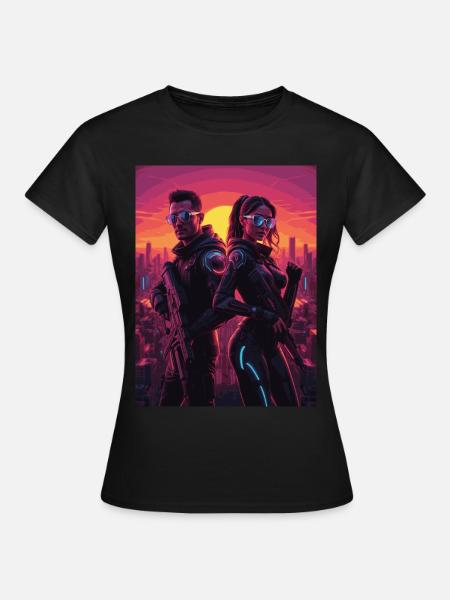 cyber 08 - Frauen T-Shirt - Schwarz