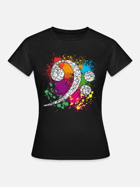 Basse - Clé Basse - Clé de Basse - Clé Basse - T-shirt Femme - noir