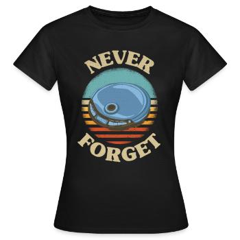 Retro cd player Never Forget Nostalgie Vintage - Frauen T-Shirt - Schwarz - Vorne - AI Model Female 172 dark (172cm)